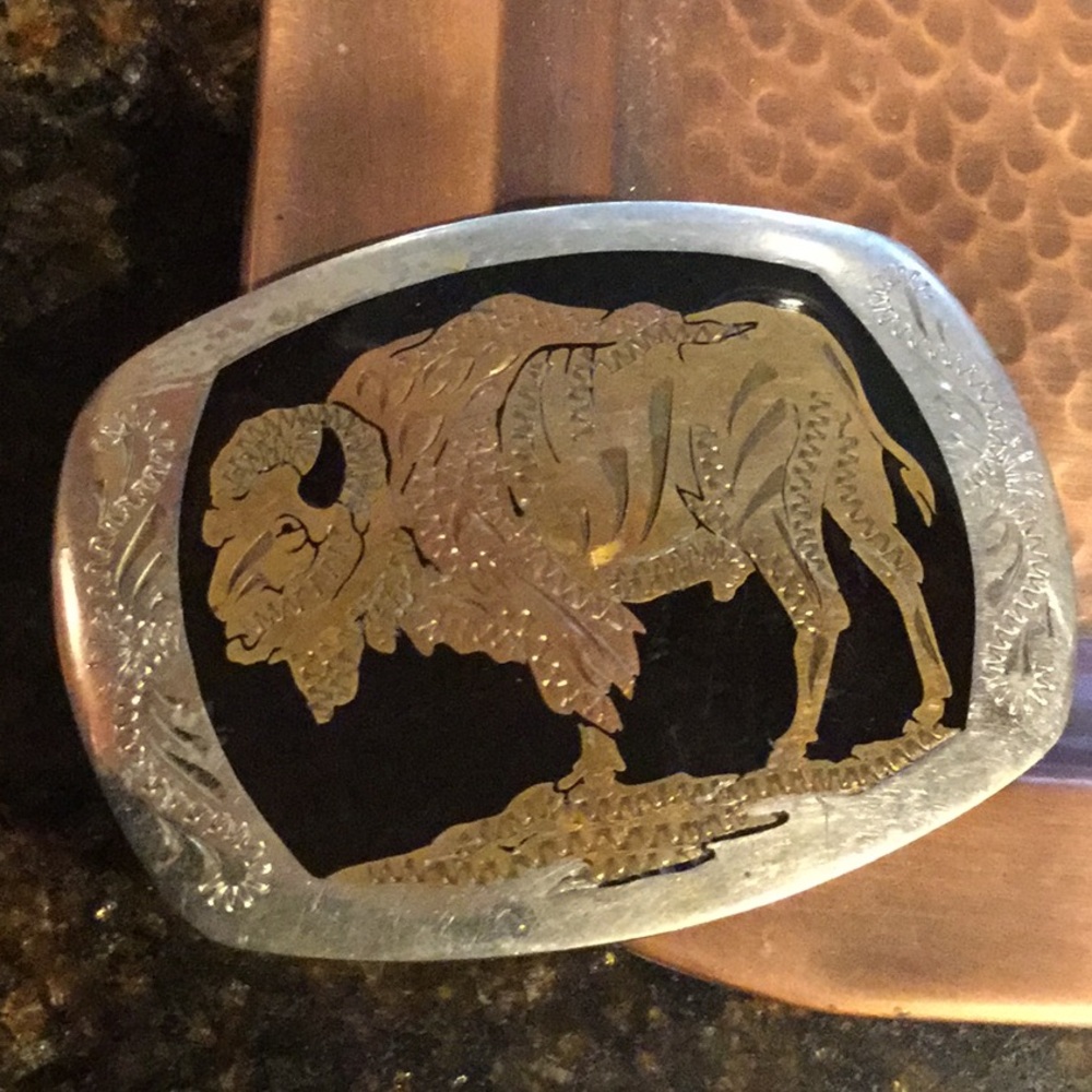 Buffalo vintage collector belt buckle estate western ranch cowgirl chic Arizona - Picture 7 of 7